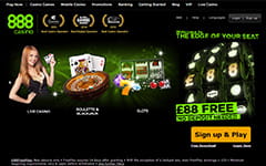 Home Page of 888 Casino – Sign Up